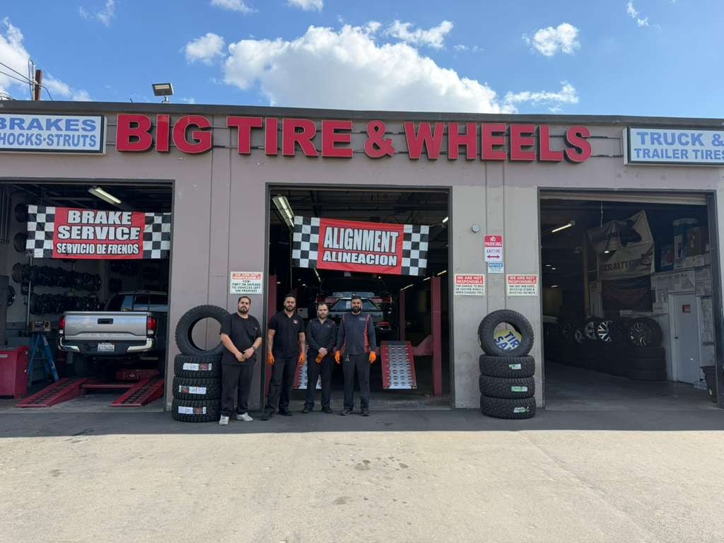 The Big Tire & Wheels team in front of our Sacramento shop